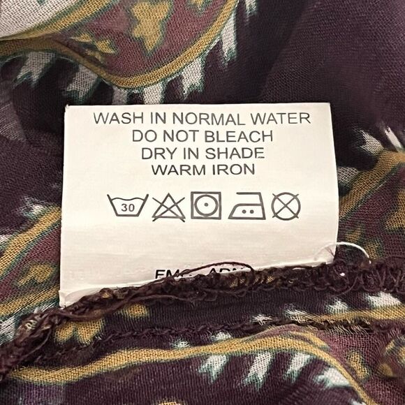 The Gud Look Purple Paisley Boho Top Sz S - Picture 4 of 5